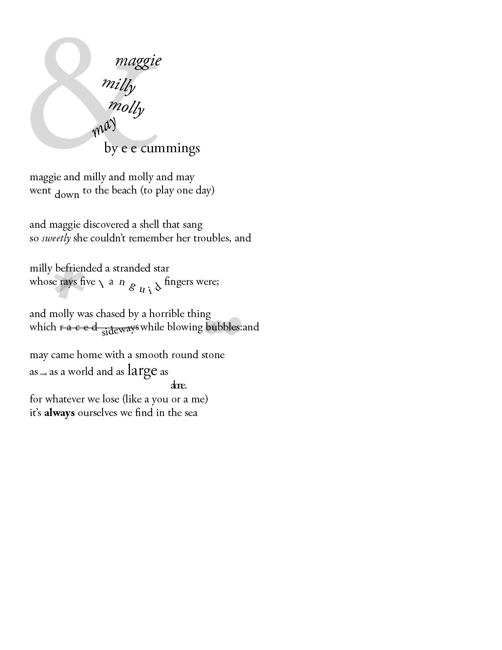 Cummings Poem design | Printed Matter